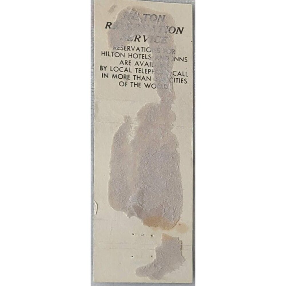 Vintage Matchbook Cover Hilton Hotels & Inns Blue with Rainbow - Picture 3 of 5